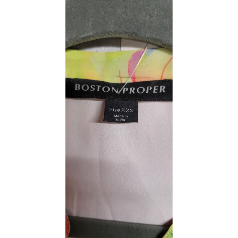 Multicolored Floral Print/Beads & Crystal Trim Ls Short Boston Proper Dress XS - Picture 3 of 9